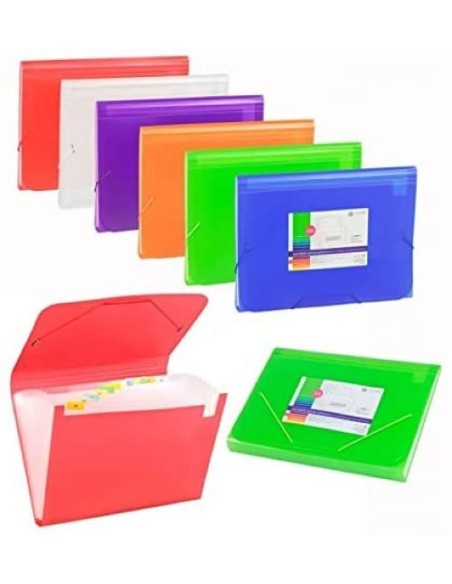 Carpeta fuelle fº 13 departamentos verde polipropileno